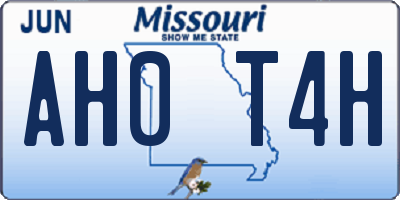 MO license plate AH0T4H