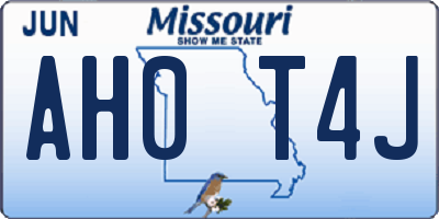 MO license plate AH0T4J