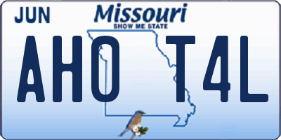 MO license plate AH0T4L