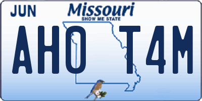 MO license plate AH0T4M