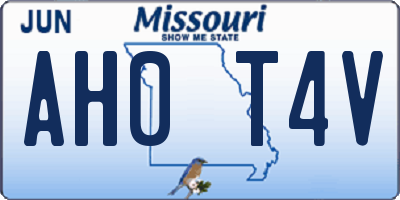 MO license plate AH0T4V