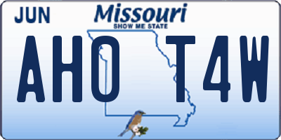 MO license plate AH0T4W