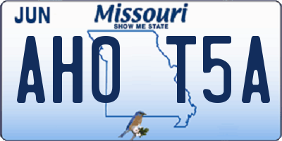 MO license plate AH0T5A