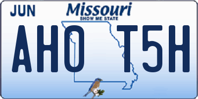 MO license plate AH0T5H