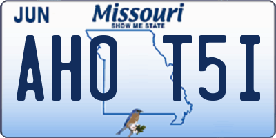 MO license plate AH0T5I