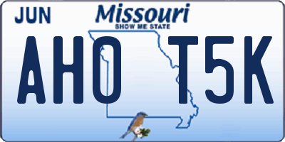 MO license plate AH0T5K