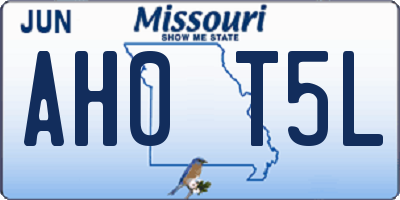 MO license plate AH0T5L