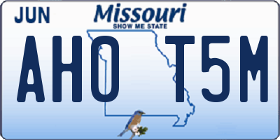 MO license plate AH0T5M