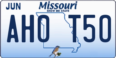 MO license plate AH0T5O