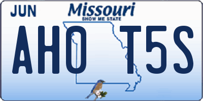 MO license plate AH0T5S