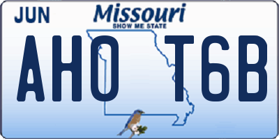 MO license plate AH0T6B