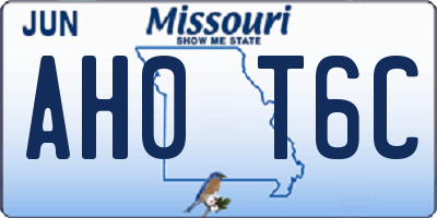 MO license plate AH0T6C