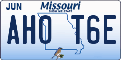 MO license plate AH0T6E