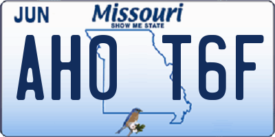 MO license plate AH0T6F