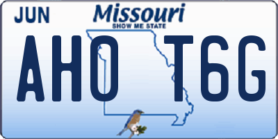 MO license plate AH0T6G