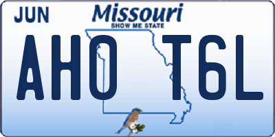 MO license plate AH0T6L