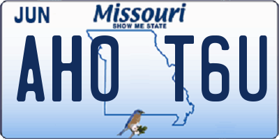 MO license plate AH0T6U