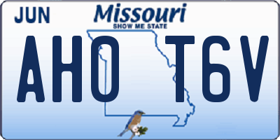 MO license plate AH0T6V