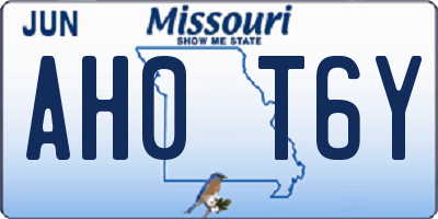 MO license plate AH0T6Y