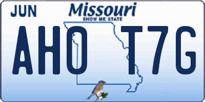 MO license plate AH0T7G