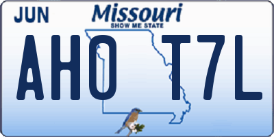 MO license plate AH0T7L