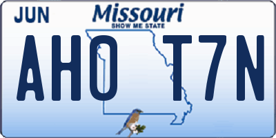 MO license plate AH0T7N