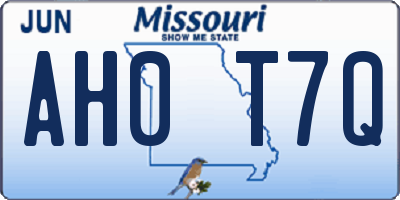 MO license plate AH0T7Q