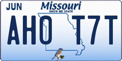 MO license plate AH0T7T