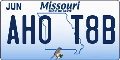 MO license plate AH0T8B