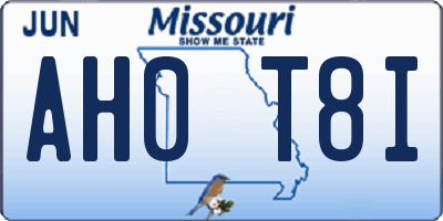 MO license plate AH0T8I