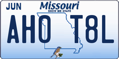 MO license plate AH0T8L