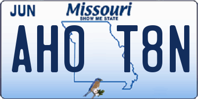 MO license plate AH0T8N