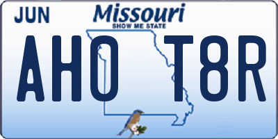 MO license plate AH0T8R