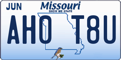 MO license plate AH0T8U