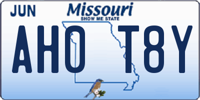 MO license plate AH0T8Y