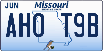 MO license plate AH0T9B