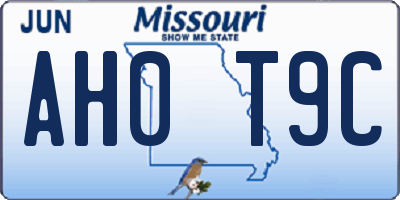 MO license plate AH0T9C