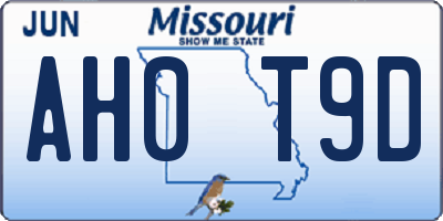 MO license plate AH0T9D