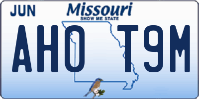 MO license plate AH0T9M