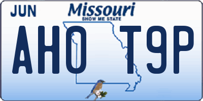 MO license plate AH0T9P