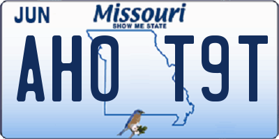 MO license plate AH0T9T