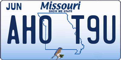 MO license plate AH0T9U