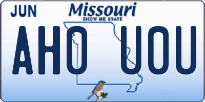 MO license plate AH0U0U