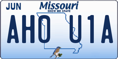 MO license plate AH0U1A