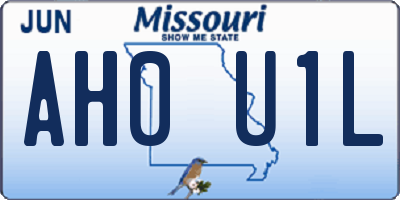 MO license plate AH0U1L