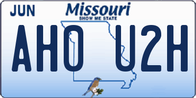 MO license plate AH0U2H