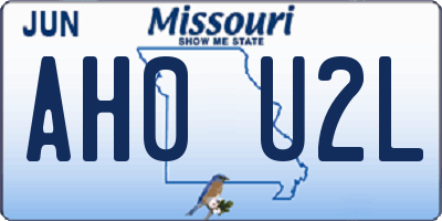 MO license plate AH0U2L