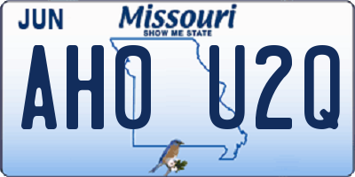 MO license plate AH0U2Q