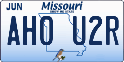 MO license plate AH0U2R