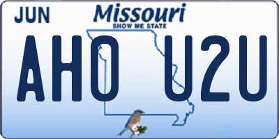 MO license plate AH0U2U